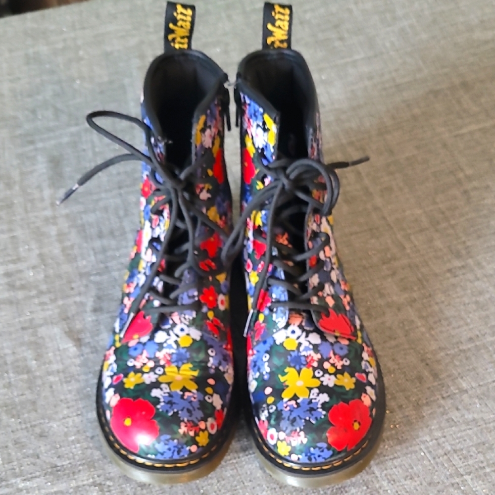 Dr. Martens Floral Combat Boots